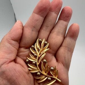 Black and Silver Leaf Brooch